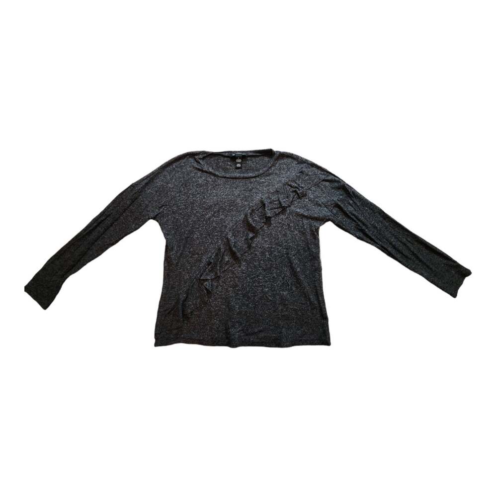 INC International Concepts Ruffle Front Long Sleeve Women's Sweater M